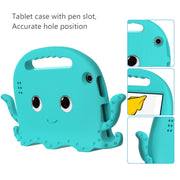 For Amazon Kindle Fire HD 7 2019 / 2017 / 2015 Octopus EVA Shockproof Tablet Case with Screen Film & Shoulder Strap(Glacier Green)