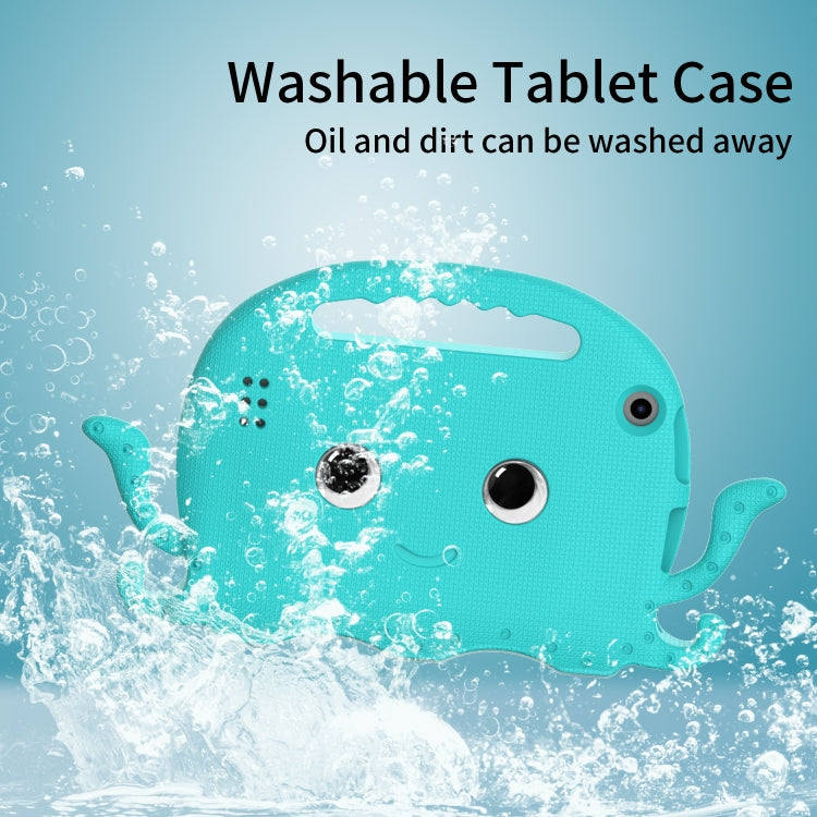 For Amazon Kindle Fire HD 7 2019 / 2017 / 2015 Octopus EVA Shockproof Tablet Case with Screen Film & Shoulder Strap(Glacier Green)