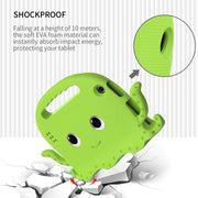 For Amazon Kindle Fire HD 7 2019 / 2017 / 2015 Octopus EVA Shockproof Tablet Case with Screen Film & Shoulder Strap(Grass Green)