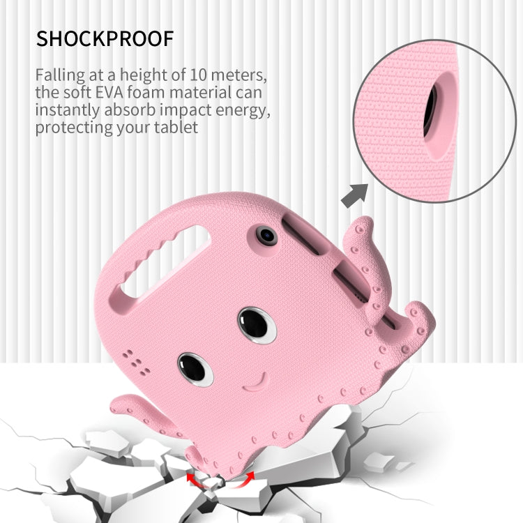 For Amazon Kindle Fire HD 7 2019 / 2017 / 2015 Octopus EVA Shockproof Tablet Case with Screen Film & Shoulder Strap(Pink)