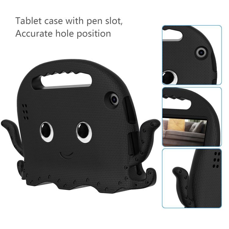 For Amazon Kindle Fire HD 7 2019 / 2017 / 2015 Octopus EVA Shockproof Tablet Case with Screen Film & Shoulder Strap(Black)