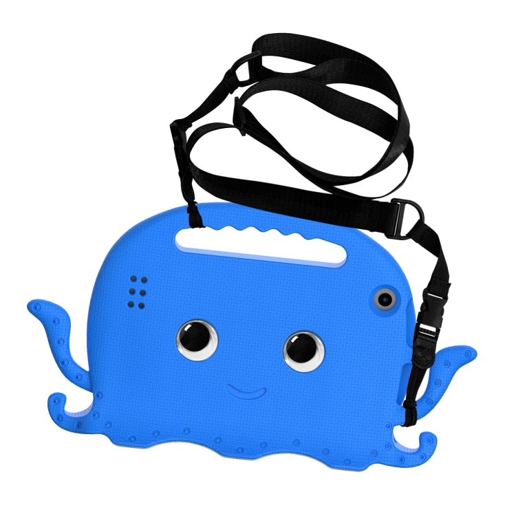 For Amazon Kindle Fire HD 7 2019 / 2017 / 2015 Octopus EVA Shockproof Tablet Case with Screen Film & Shoulder Strap(Blue)