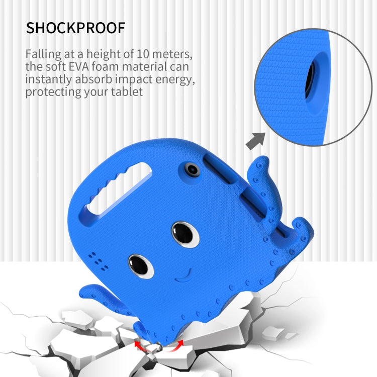For Amazon Kindle Fire HD 7 2019 / 2017 / 2015 Octopus EVA Shockproof Tablet Case with Screen Film & Shoulder Strap(Blue)