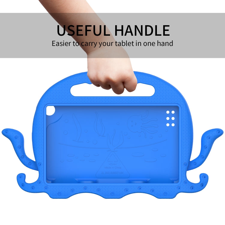 For Amazon Kindle Fire HD 7 2019 / 2017 / 2015 Octopus EVA Shockproof Tablet Case with Screen Film & Shoulder Strap(Blue)