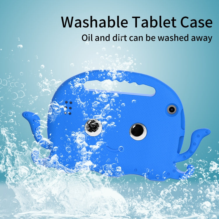 For Amazon Kindle Fire HD 7 2019 / 2017 / 2015 Octopus EVA Shockproof Tablet Case with Screen Film & Shoulder Strap(Blue)