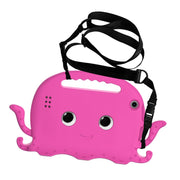 For Amazon Kindle Fire HD 7 2019 / 2017 / 2015 Octopus EVA Shockproof Tablet Case with Screen Film & Shoulder Strap(Rose Red)