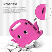 For Amazon Kindle Fire HD 7 2019 / 2017 / 2015 Octopus EVA Shockproof Tablet Case with Screen Film & Shoulder Strap(Rose Red)