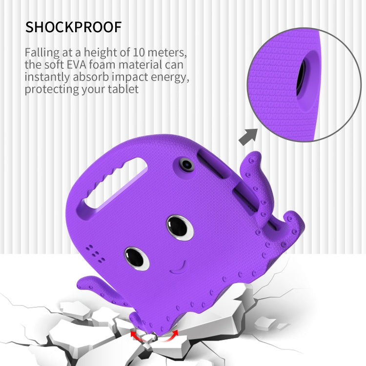 For Amazon Kindle Fire HD 7 2019 / 2017 / 2015 Octopus EVA Shockproof Tablet Case with Screen Film & Shoulder Strap(Purple)