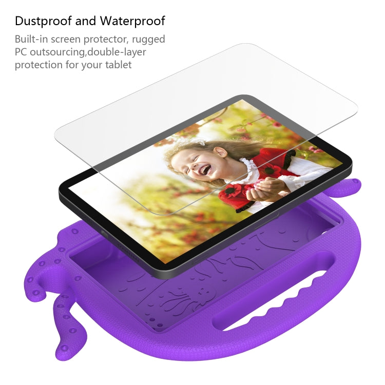 For Amazon Kindle Fire HD 7 2019 / 2017 / 2015 Octopus EVA Shockproof Tablet Case with Screen Film & Shoulder Strap(Purple)