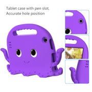 For Amazon Kindle Fire HD 7 2019 / 2017 / 2015 Octopus EVA Shockproof Tablet Case with Screen Film & Shoulder Strap(Purple)
