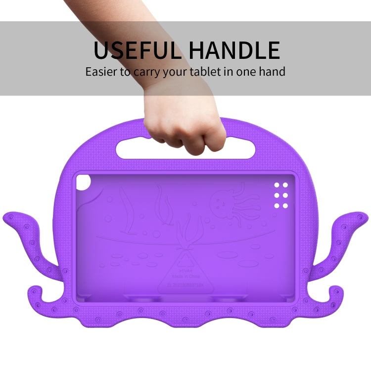 For Amazon Kindle Fire HD 7 2019 / 2017 / 2015 Octopus EVA Shockproof Tablet Case with Screen Film & Shoulder Strap(Purple)