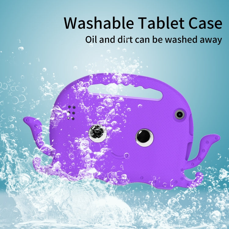 For Amazon Kindle Fire HD 7 2019 / 2017 / 2015 Octopus EVA Shockproof Tablet Case with Screen Film & Shoulder Strap(Purple)