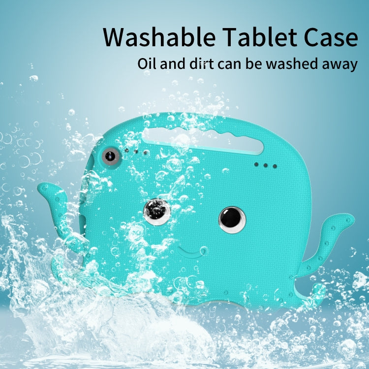 For Amazon Kindle Fire HD 8 / HD 8 Plus Octopus EVA Shockproof Tablet Case with Screen Film & Shoulder Strap(Glacier Green)