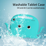 For Amazon Kindle Fire HD 8 / HD 8 Plus Octopus EVA Shockproof Tablet Case with Screen Film & Shoulder Strap(Glacier Green)