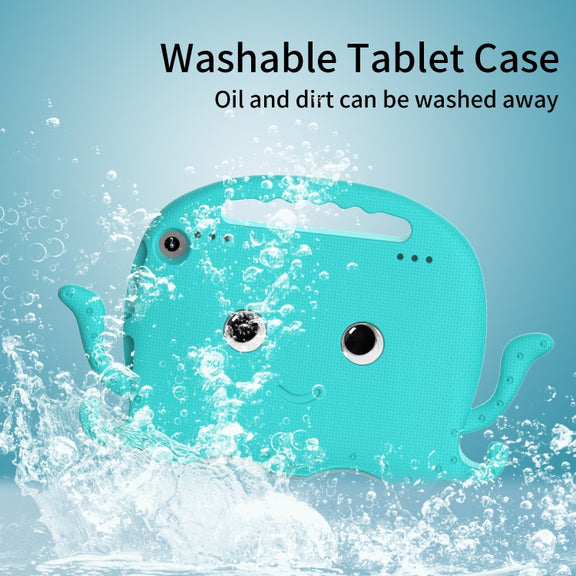 For Amazon Kindle Fire HD 8 / HD 8 Plus Octopus EVA Shockproof Tablet Case with Screen Film & Shoulder Strap(Glacier Green)