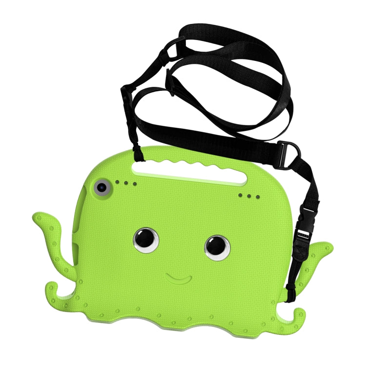For Amazon Kindle Fire HD 8 / HD 8 Plus Octopus EVA Shockproof Tablet Case with Screen Film & Shoulder Strap(Grass Green)