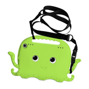 For Amazon Kindle Fire HD 8 / HD 8 Plus Octopus EVA Shockproof Tablet Case with Screen Film & Shoulder Strap(Grass Green)