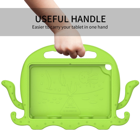 For Amazon Kindle Fire HD 8 / HD 8 Plus Octopus EVA Shockproof Tablet Case with Screen Film & Shoulder Strap(Grass Green)