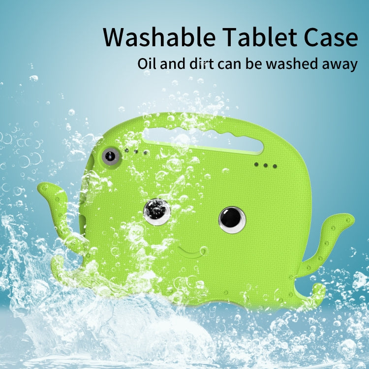 For Amazon Kindle Fire HD 8 / HD 8 Plus Octopus EVA Shockproof Tablet Case with Screen Film & Shoulder Strap(Grass Green)