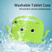 For Amazon Kindle Fire HD 8 / HD 8 Plus Octopus EVA Shockproof Tablet Case with Screen Film & Shoulder Strap(Grass Green)