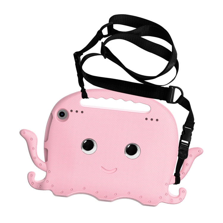 For Amazon Kindle Fire HD 8 / HD 8 Plus Octopus EVA Shockproof Tablet Case with Screen Film & Shoulder Strap(Pink)