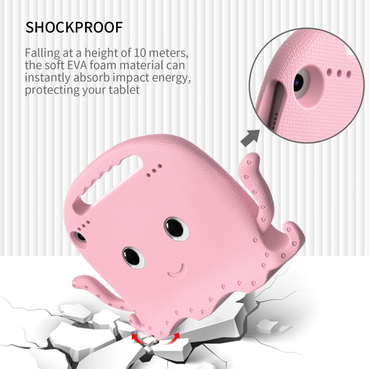 For Amazon Kindle Fire HD 8 / HD 8 Plus Octopus EVA Shockproof Tablet Case with Screen Film & Shoulder Strap(Pink)