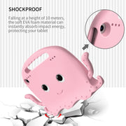 For Amazon Kindle Fire HD 8 / HD 8 Plus Octopus EVA Shockproof Tablet Case with Screen Film & Shoulder Strap(Pink)