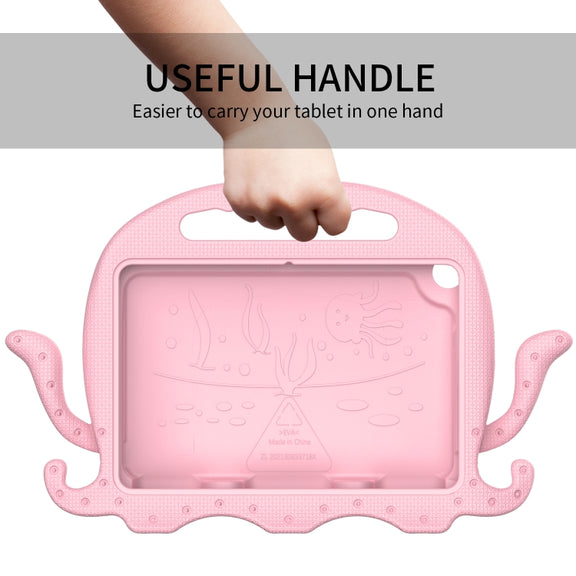 For Amazon Kindle Fire HD 8 / HD 8 Plus Octopus EVA Shockproof Tablet Case with Screen Film & Shoulder Strap(Pink)