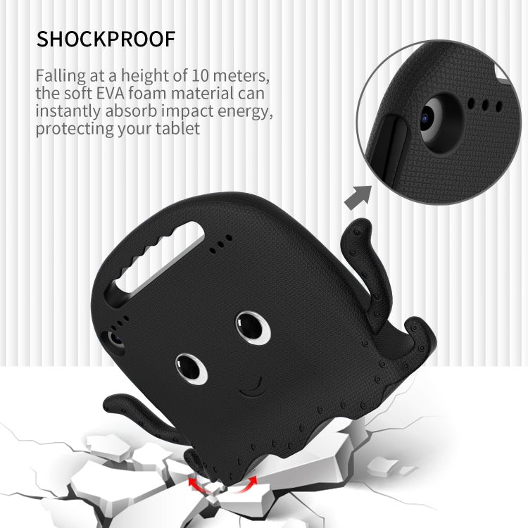 For Amazon Kindle Fire HD 8 / HD 8 Plus Octopus EVA Shockproof Tablet Case with Screen Film & Shoulder Strap(Black)