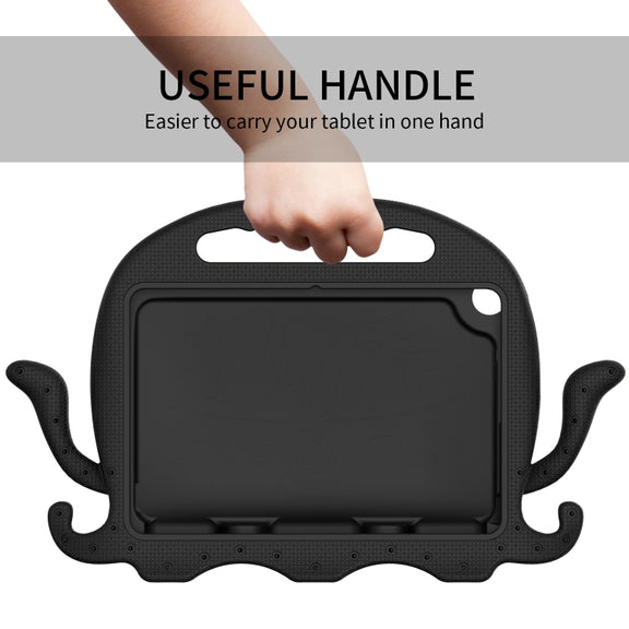 For Amazon Kindle Fire HD 8 / HD 8 Plus Octopus EVA Shockproof Tablet Case with Screen Film & Shoulder Strap(Black)