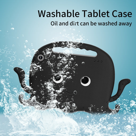 For Amazon Kindle Fire HD 8 / HD 8 Plus Octopus EVA Shockproof Tablet Case with Screen Film & Shoulder Strap(Black)