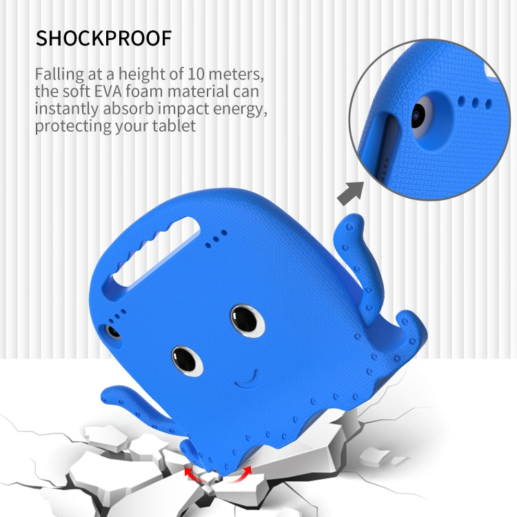 For Amazon Kindle Fire HD 8 / HD 8 Plus Octopus EVA Shockproof Tablet Case with Screen Film & Shoulder Strap(Blue)