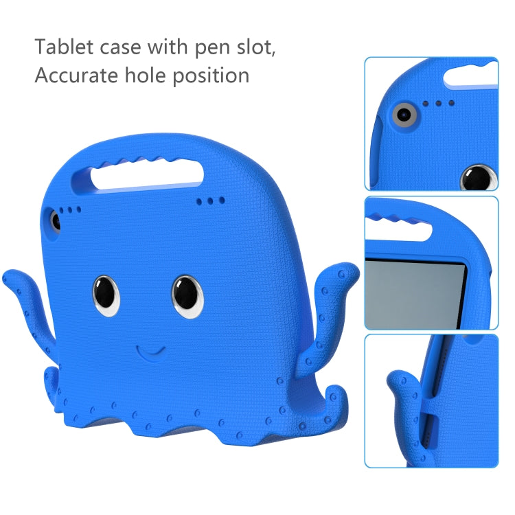 For Amazon Kindle Fire HD 8 / HD 8 Plus Octopus EVA Shockproof Tablet Case with Screen Film & Shoulder Strap(Blue)