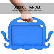 For Amazon Kindle Fire HD 8 / HD 8 Plus Octopus EVA Shockproof Tablet Case with Screen Film & Shoulder Strap(Blue)