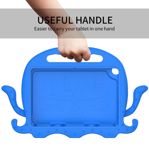 For Amazon Kindle Fire HD 8 / HD 8 Plus Octopus EVA Shockproof Tablet Case with Screen Film & Shoulder Strap(Blue)