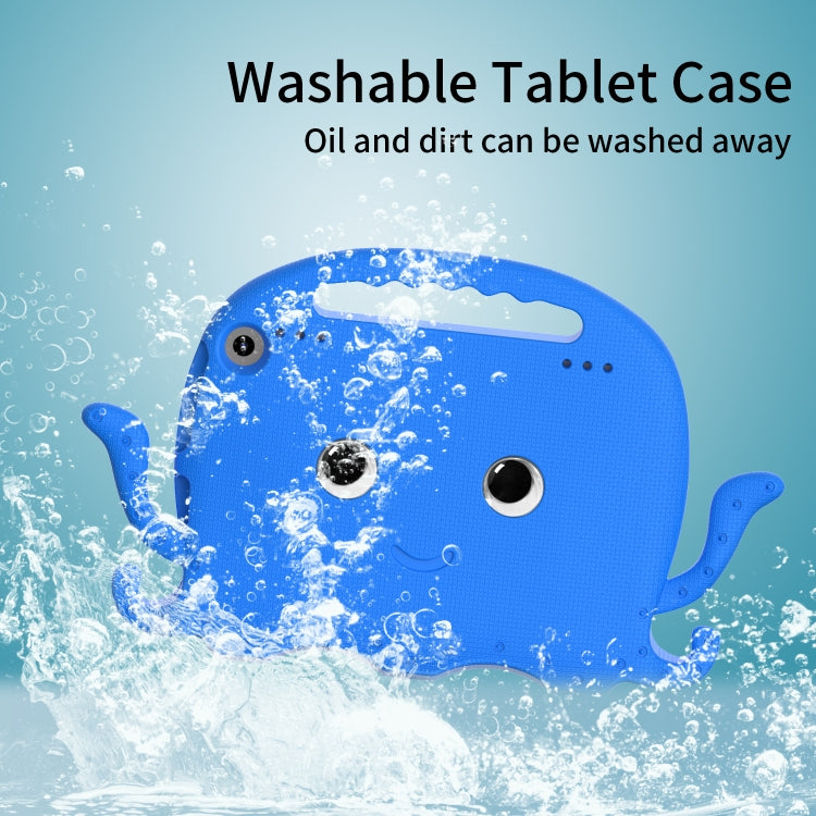 For Amazon Kindle Fire HD 8 / HD 8 Plus Octopus EVA Shockproof Tablet Case with Screen Film & Shoulder Strap(Blue)