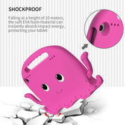 For Amazon Kindle Fire HD 8 / HD 8 Plus Octopus EVA Shockproof Tablet Case with Screen Film & Shoulder Strap(Rose Red)