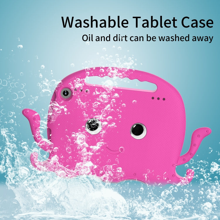 For Amazon Kindle Fire HD 8 / HD 8 Plus Octopus EVA Shockproof Tablet Case with Screen Film & Shoulder Strap(Rose Red)