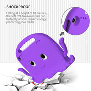 For Amazon Kindle Fire HD 8 / HD 8 Plus Octopus EVA Shockproof Tablet Case with Screen Film & Shoulder Strap(Purple)