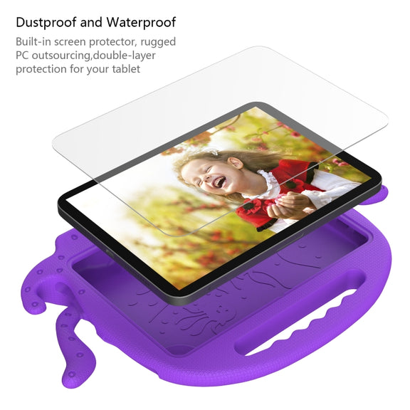 For Amazon Kindle Fire HD 8 / HD 8 Plus Octopus EVA Shockproof Tablet Case with Screen Film & Shoulder Strap(Purple)