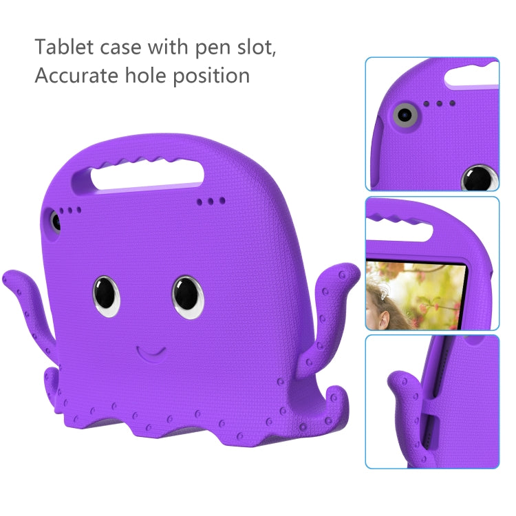 For Amazon Kindle Fire HD 8 / HD 8 Plus Octopus EVA Shockproof Tablet Case with Screen Film & Shoulder Strap(Purple)