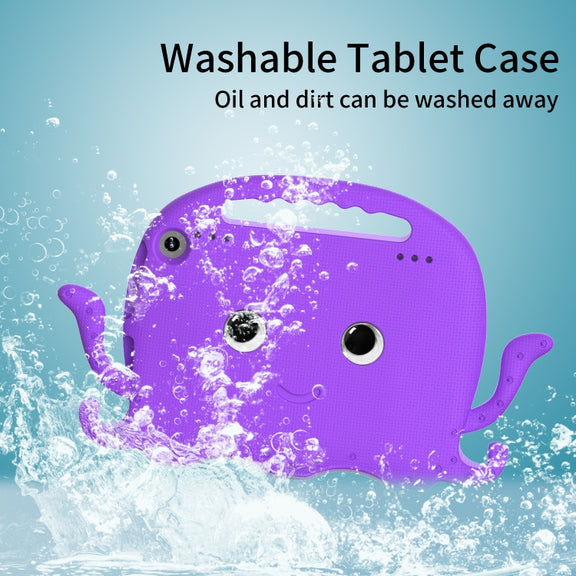 For Amazon Kindle Fire HD 8 / HD 8 Plus Octopus EVA Shockproof Tablet Case with Screen Film & Shoulder Strap(Purple)