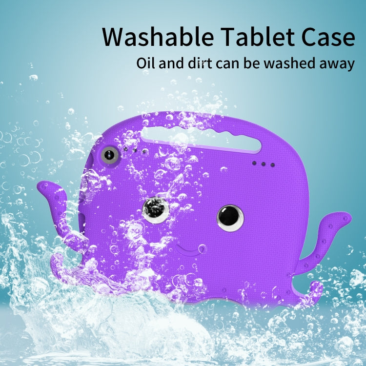 For Amazon Kindle Fire HD 8 / HD 8 Plus Octopus EVA Shockproof Tablet Case with Screen Film & Shoulder Strap(Purple)