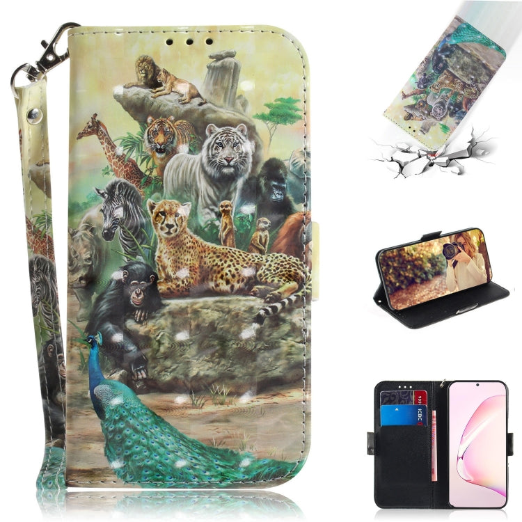 For Galaxy Note 10 Lite / A81 3D Painting Horizontal Flip Leather Case with Holder & Card Slot & Wallet & Lanyard(Zoo)