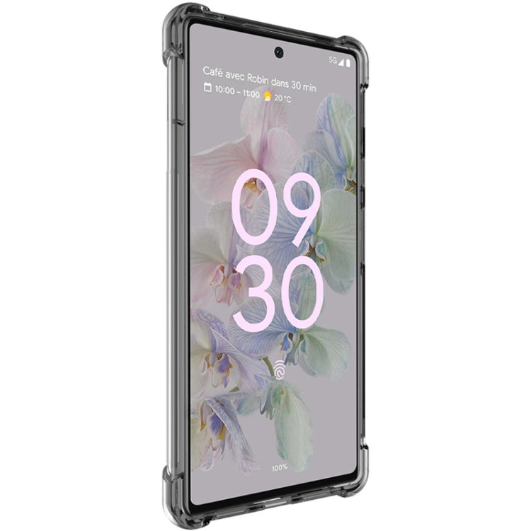 For Google Pixel 6a IMAK All-inclusive Shockproof Airbag TPU Phone Case with Screen Protector(Transparent Black)