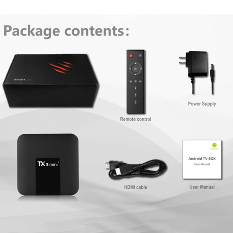 TX3 mini+  Android 11.0 Smart TV Box, Amlogic S905W2 Quad Core, Memory:2GB+16GB, 2.4GHz WiFi(EU Plug)