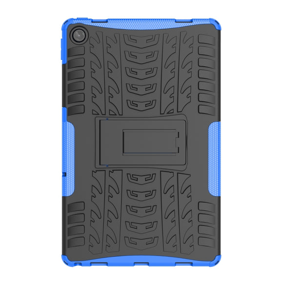 For Lenovo Tab M10 Plus 10.6 3rd Gen 2022 Tire Texture TPU+PC Shockproof Case with Holder(Blue)
