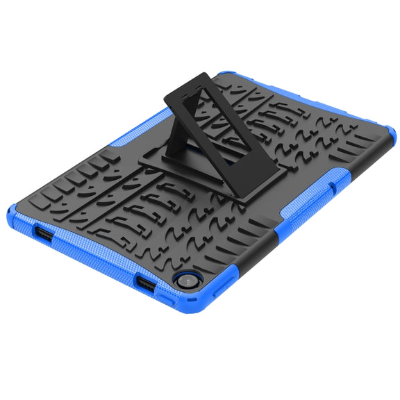 For Lenovo Tab M10 Plus 10.6 3rd Gen 2022 Tire Texture TPU+PC Shockproof Case with Holder(Blue)