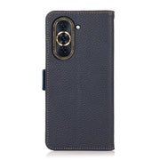 For Huawei Nova 10 Pro KHAZNEH Side-Magnetic Litchi Genuine Leather RFID Phone Case(Blue)