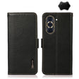 For Huawei Nova 10 Pro KHAZNEH Side-Magnetic Litchi Genuine Leather RFID Phone Case(Black) - Huawei Cases by PMC TechLife | Online Shopping South Africa | PMC TechLife | Buy Now Pay Later Mobicred